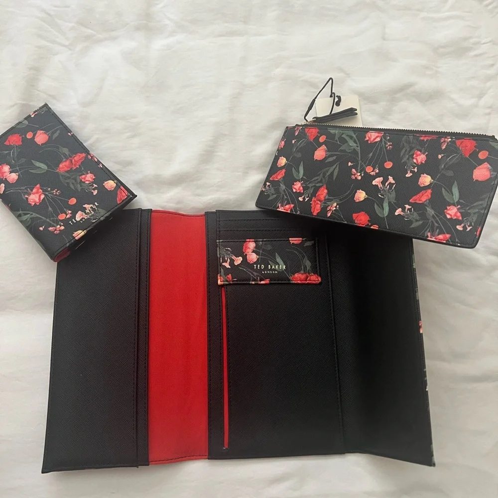 Ted Baker Black and Red Floral Accessory Set - Picture 3 of 3
